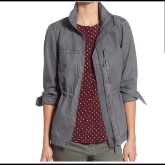 Madewell Gray Fleet Utility Military Jacket Full Zip Size Small Grey - Picture 1 of 11